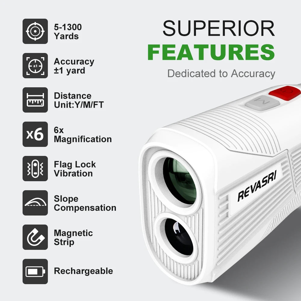 REVASRI 1300 Yards Professional Golf Rangefinder with Flag Lock & Magnetic Mount