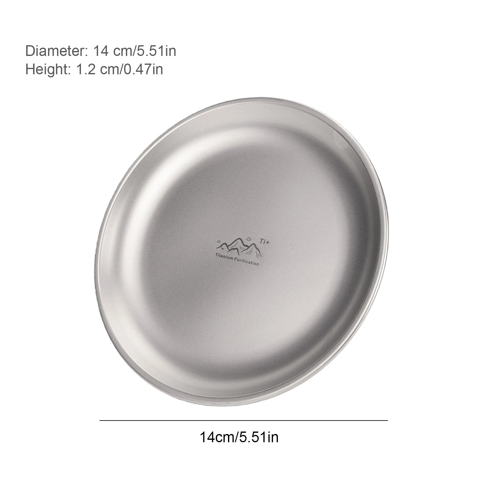 Titanium Purification Plate Backcountry Dinnerware Anti-Fall Outdoor Fruit Salad Plate.