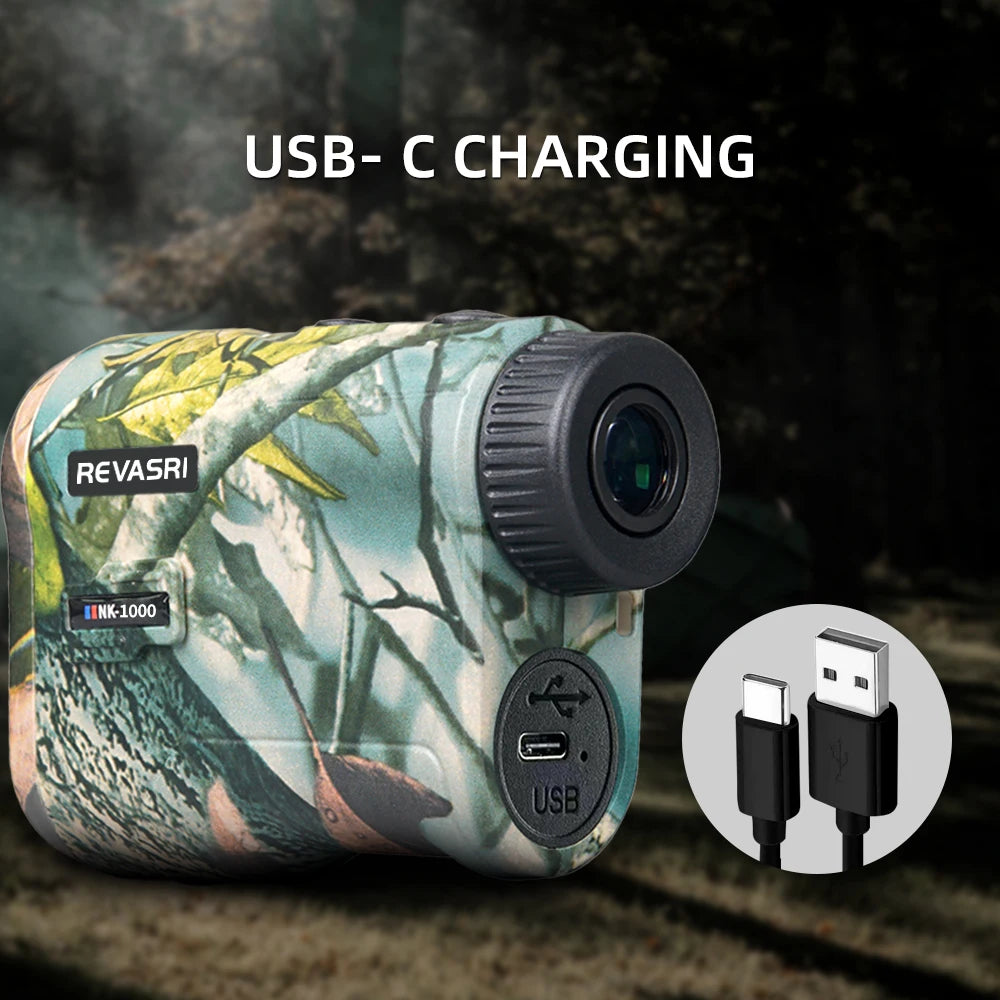 REVASRI 6x 1000M Laser Rangefinder for Hunting with Golf Ballistic Compensation