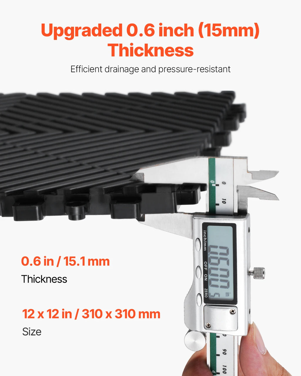 SucceBuy Interlocking Drainage Mat 12inx12in.