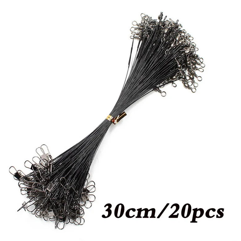 Anti Bite Steel Fishing Line Steel Wire Leader With Swivel Fishing Accessory.