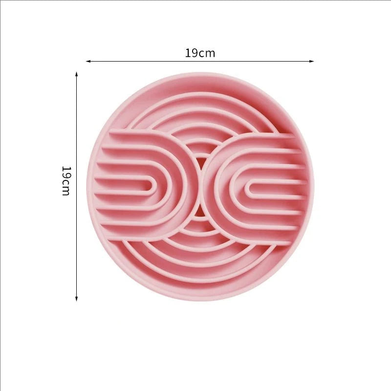 Silicone Dog Bowl Slow Feeder with Suction Cup & Licking Pad