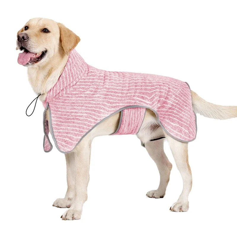 Pet Bathrobe Coat Fast Water Absorbent Towel for Large Medium Small Dogs.