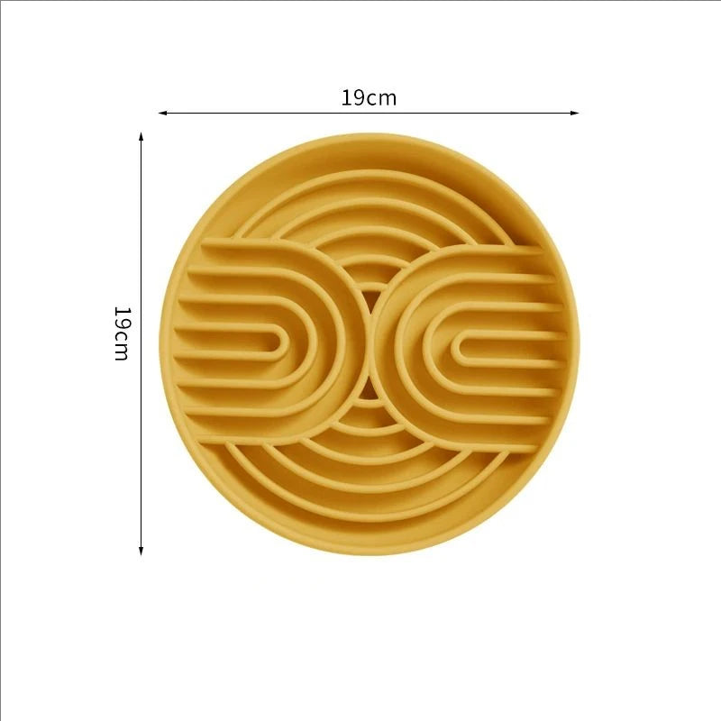 Silicone Dog Bowl Slow Feeder with Suction Cup & Licking Pad