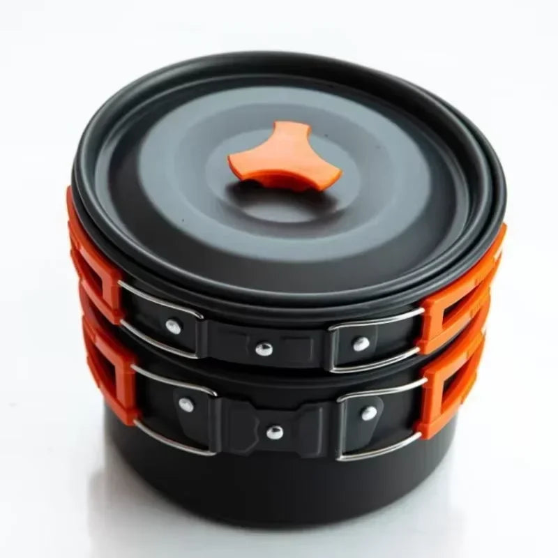 Camping Cookware Set Aluminum Nonstick Portable Outdoor Tableware Kettle Pot.