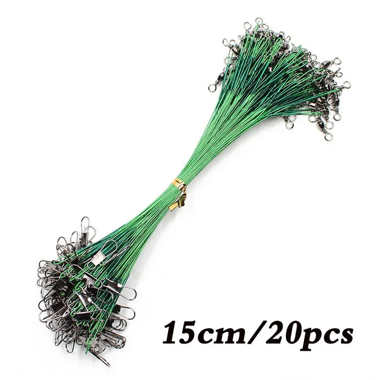 Anti Bite Steel Fishing Line Steel Wire Leader With Swivel Fishing Accessory.
