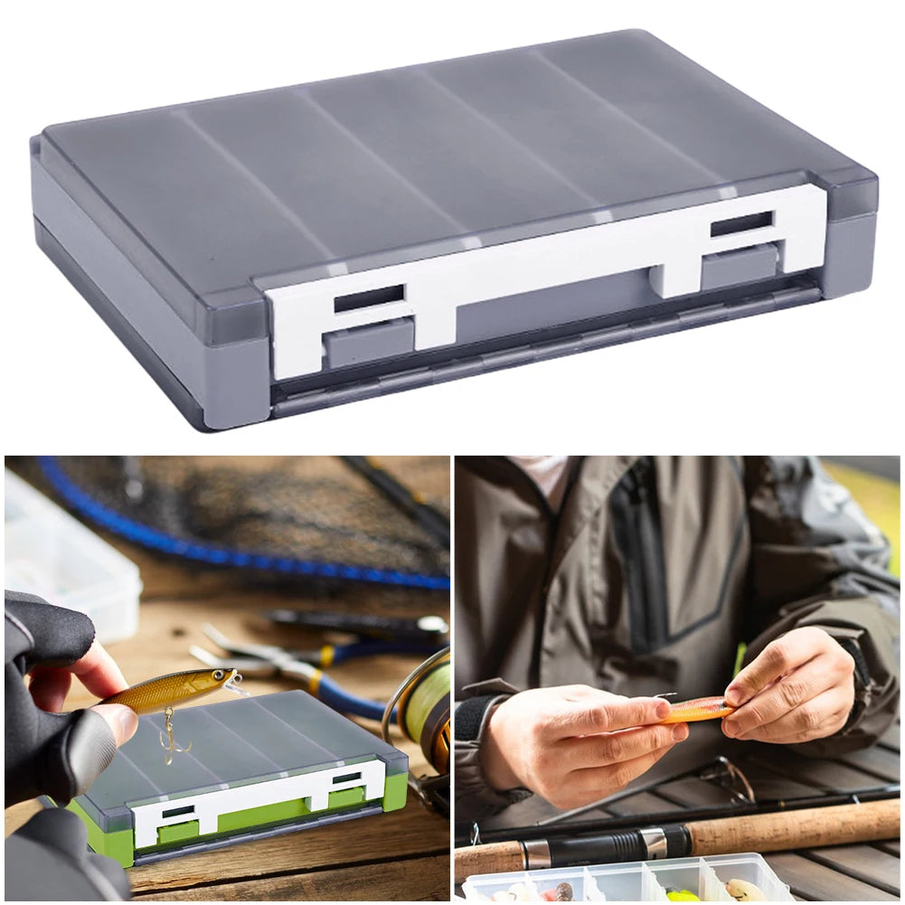 Double Sided Fishing Lure Jig Head Box Organizer with Adjustable Dividers.