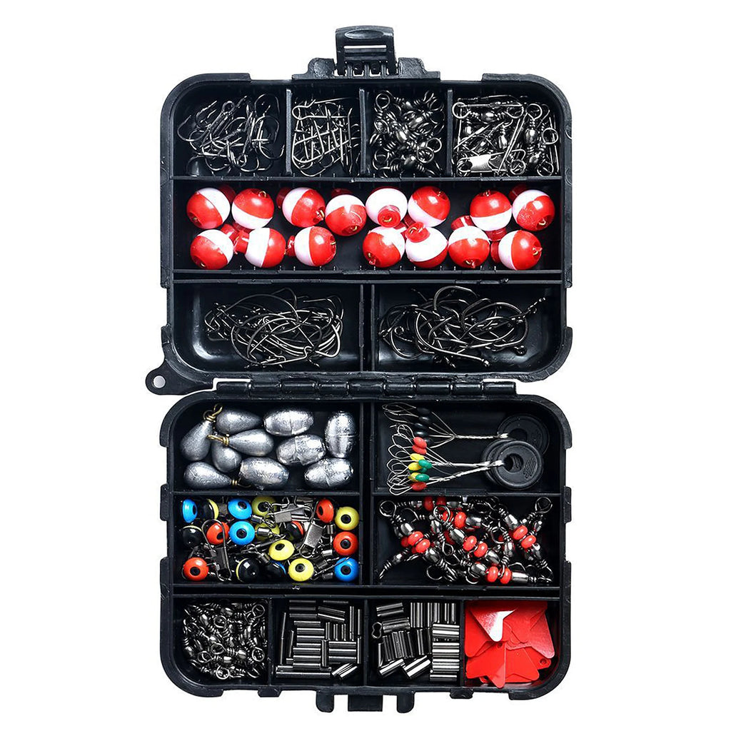 263pc Fishing Accessories Kit – Hooks, Sinkers, Bobbers, Swivels & Pliers | LTW