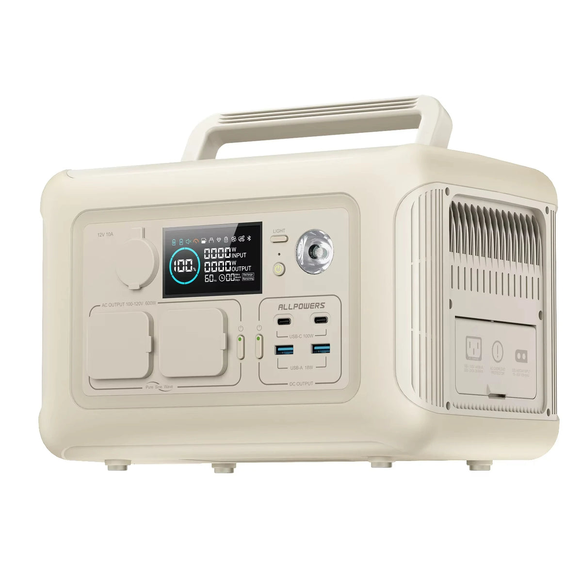 ALLPOWERS R600 Portable Powerstation 299wh LiFePO4 Battery with 600W AC Outlets for Outdoor