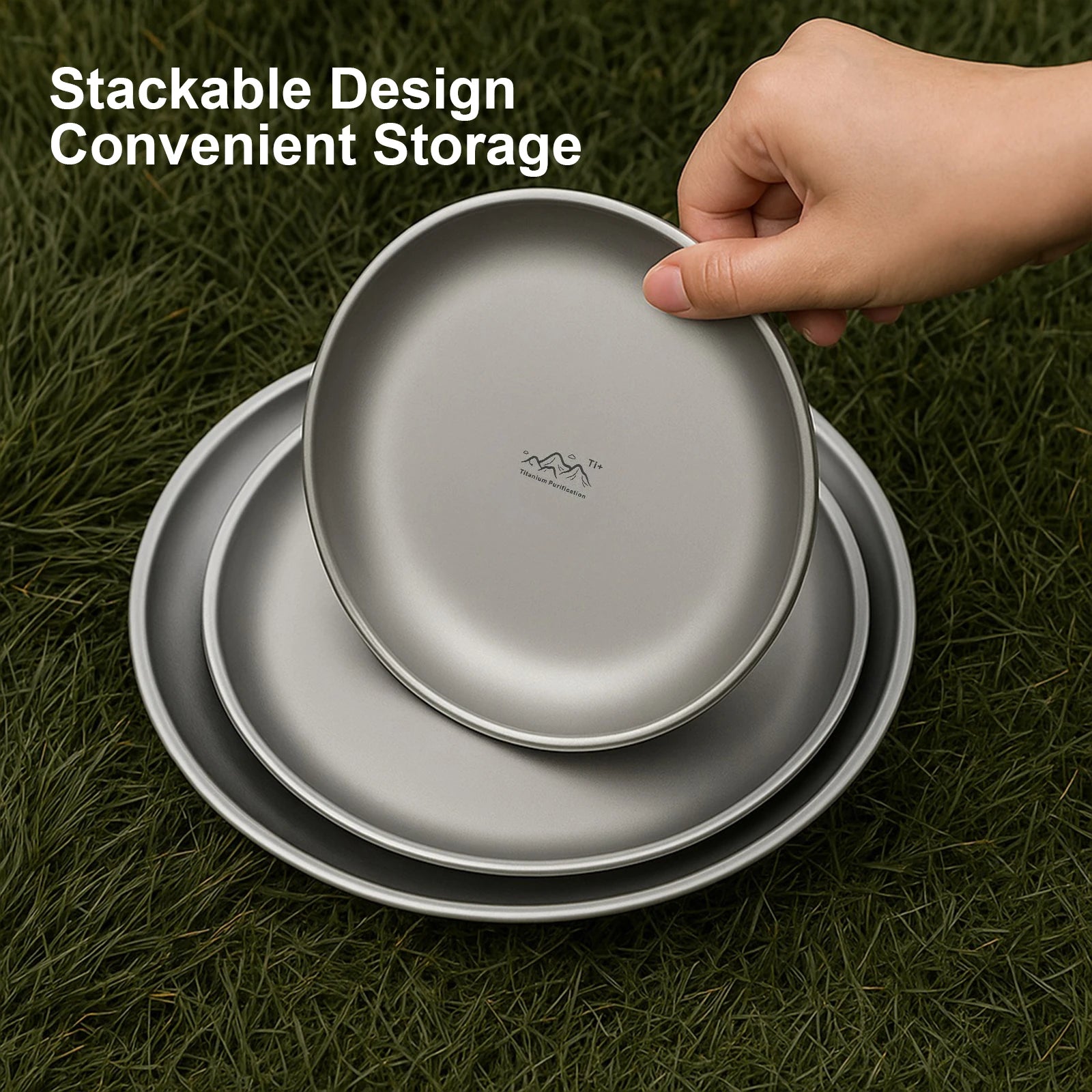 Titanium Purification Plate Backcountry Dinnerware Anti-Fall Outdoor Fruit Salad Plate.