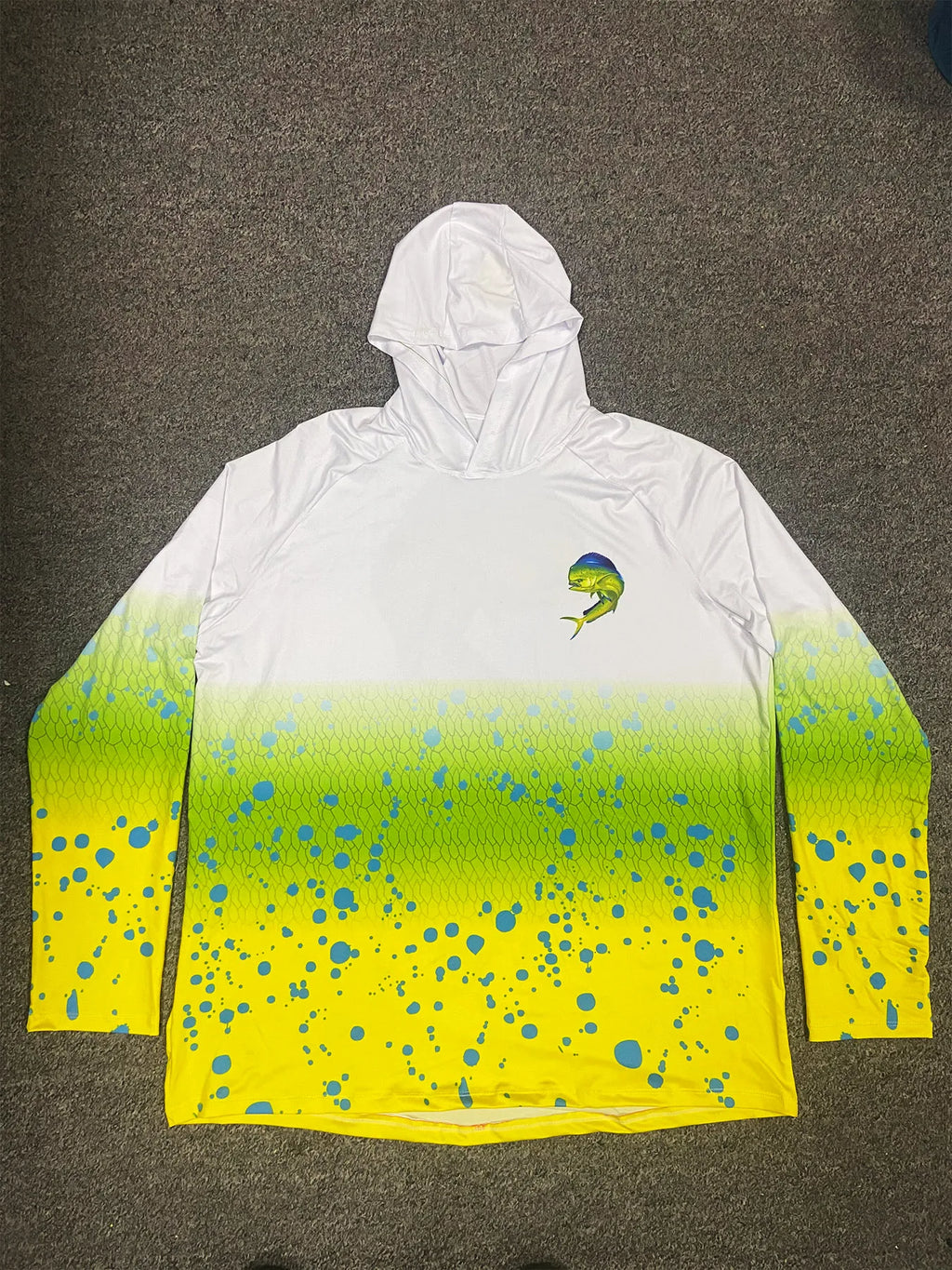 Fishing Hoodie Sailing Shirt Men Long Sleeve Sun Protection Jersey Surfing Camisa.