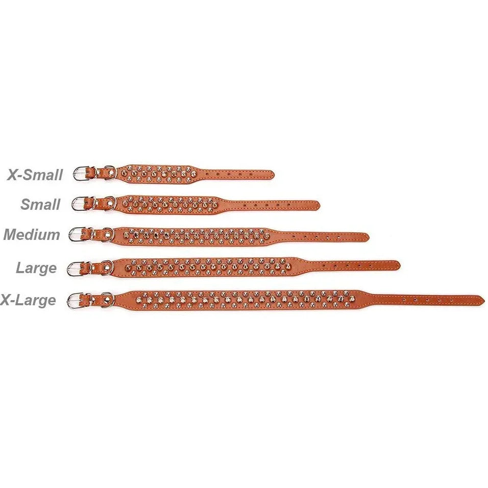 Adjustable Leather Pet Dog collar Neck Strap Supplies PU Leather Punk.