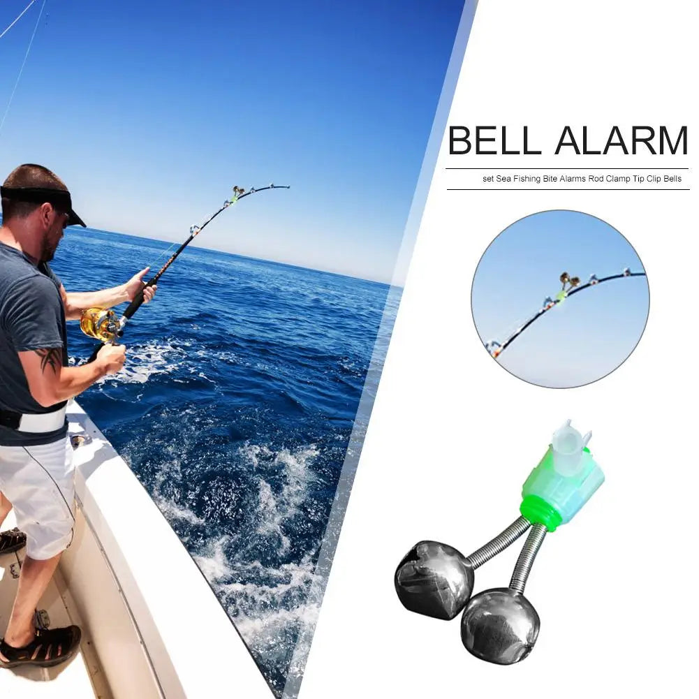 20-1PCS Fish Bite Alarm Twin Spiral Bells Fishing Indicator Bait Alarm.