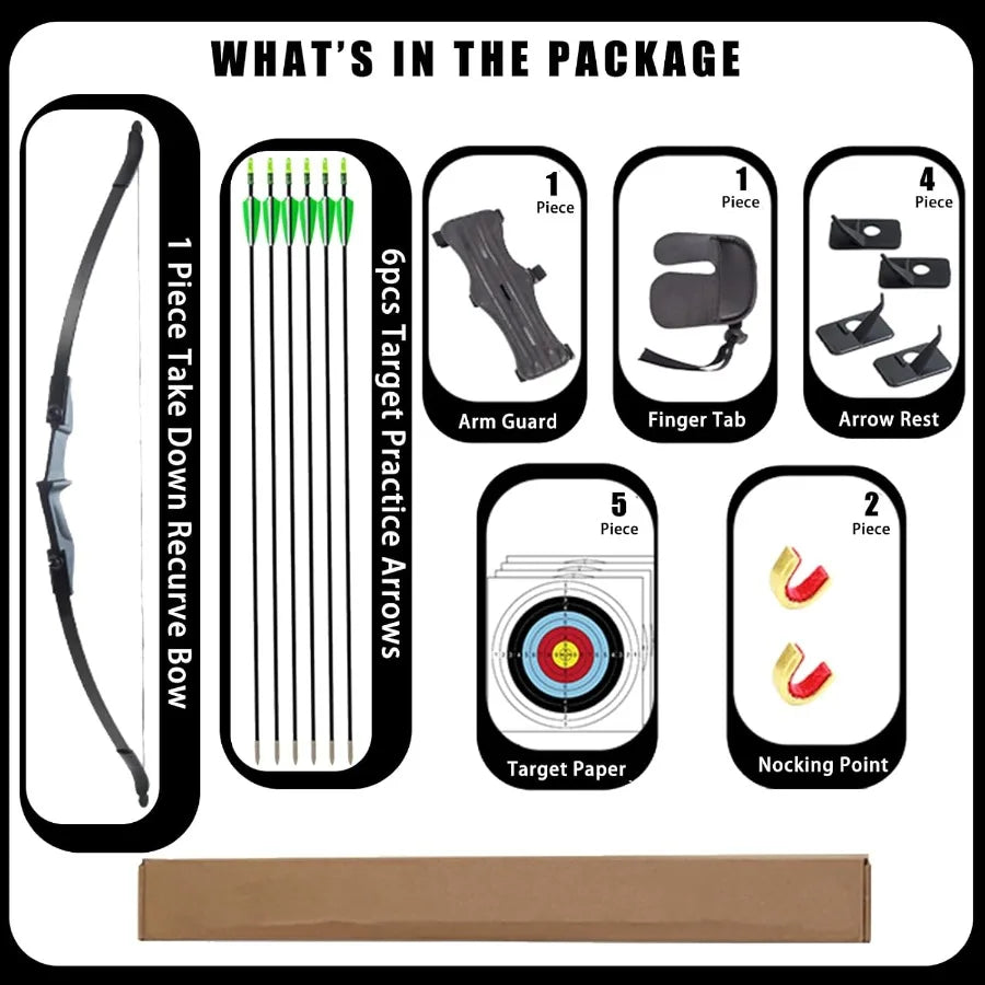 Archery Bow and Arrow Adult - Takedown Recurve Bows Archery Set for Adults.