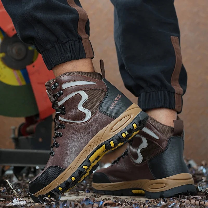 Widen Safety Boots Men Work Indestructible Shoes Climbing.