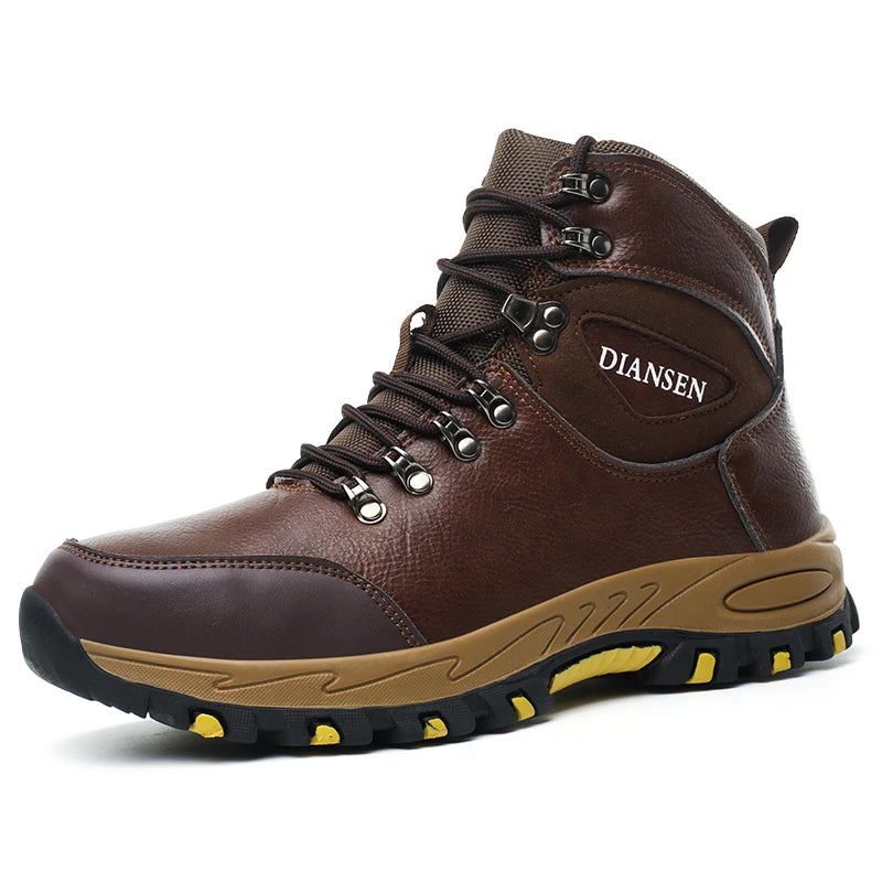 Waterproof Leather Indestructible Men Work Safety Boots Outdoor Military Boots.