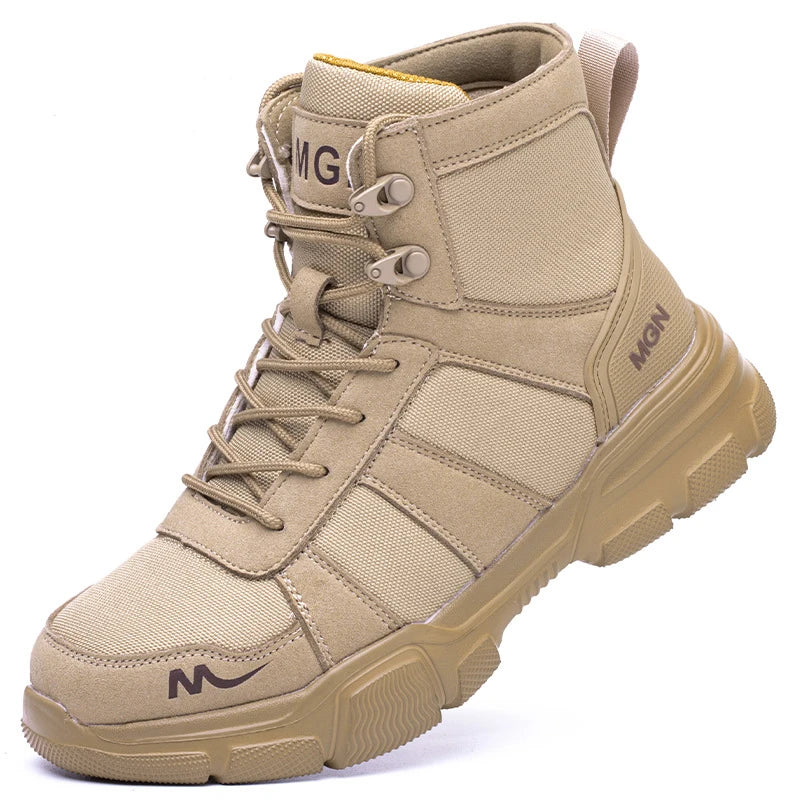 Work Boots Indestructible Safety Shoes Men Steel Toe Shoes Puncture-Proof Sneakers.