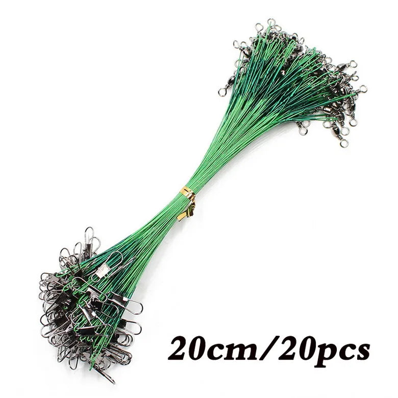 Anti Bite Steel Fishing Line Steel Wire Leader With Swivel Fishing Accessory.