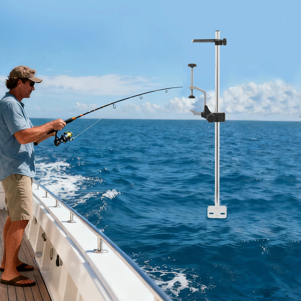 Universal 360° Rotatable Portable Transducer Mount Bracket for Fish Finder, Lightweight & Adjustable for Kayak Boat Fishing