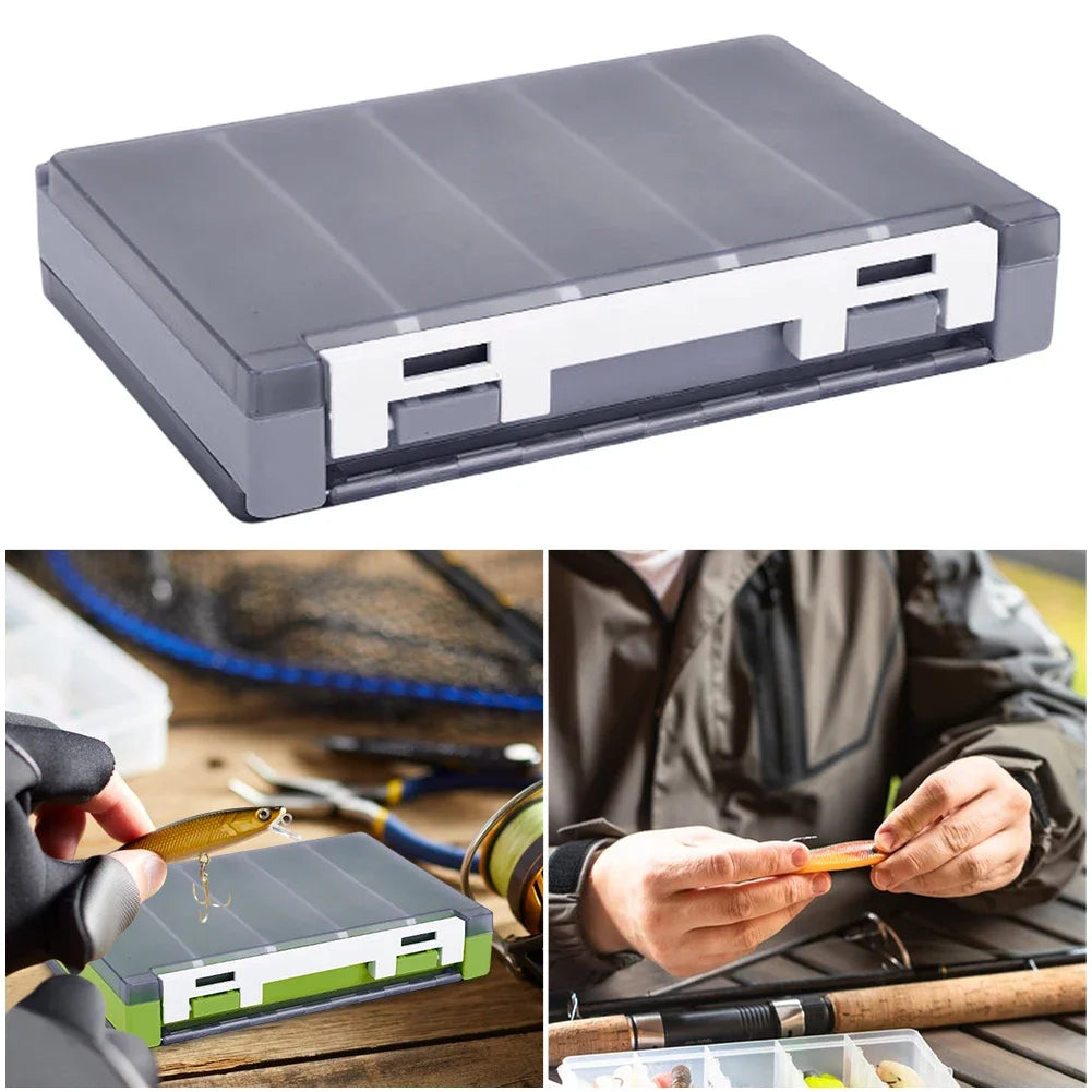 Double Sided Fishing Lure Jig Head Box Organizer with Adjustable Dividers Fishing.