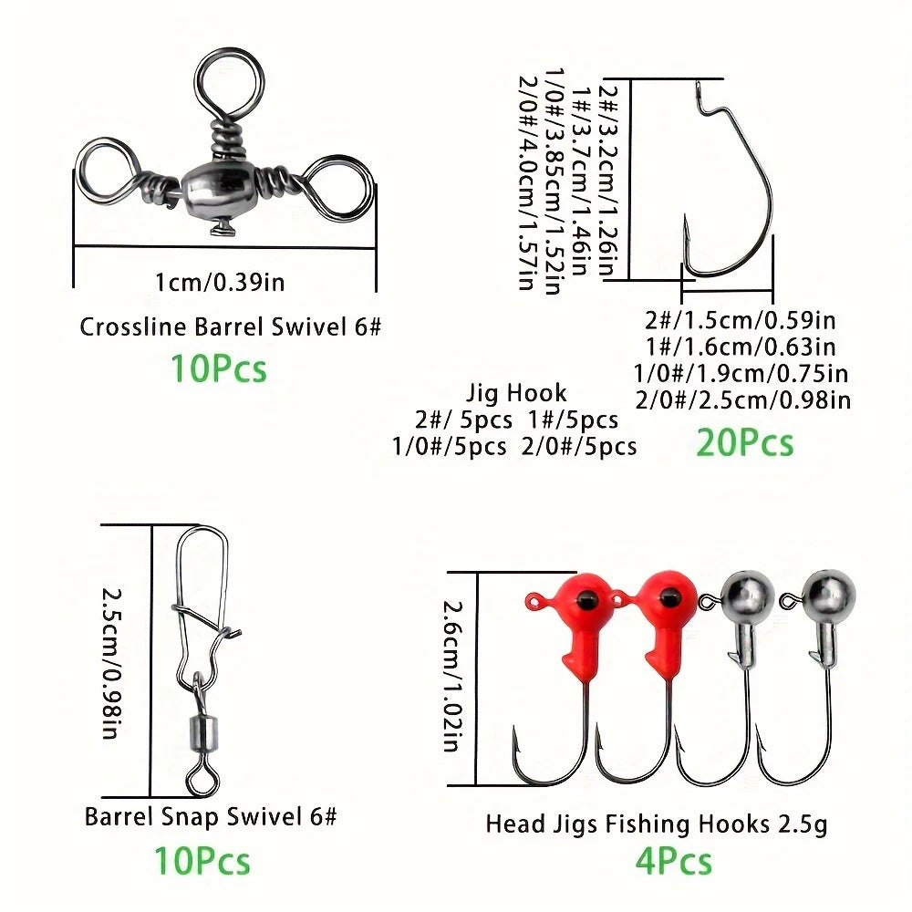 Fishing sinkers, swivels and snap connectors from the tackle kit