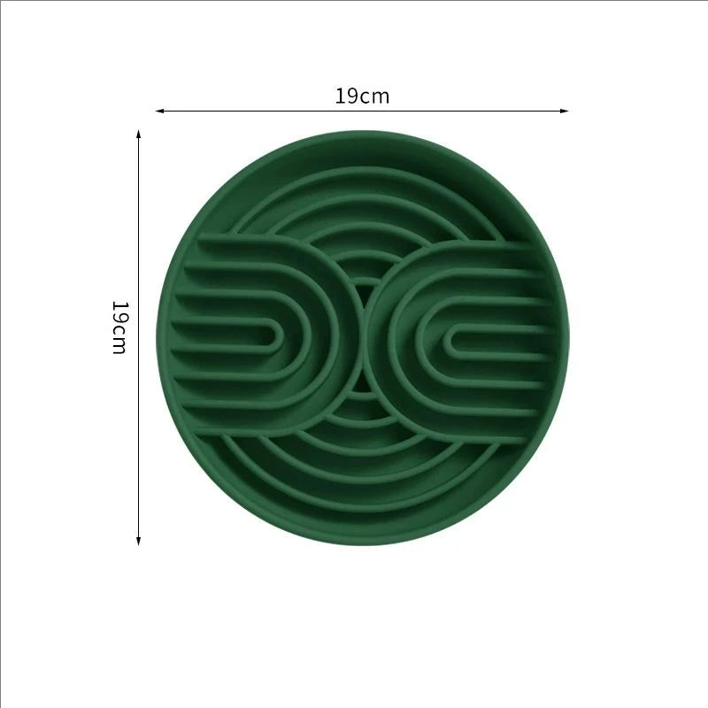 Silicone Dog Bowl Slow Feeder with Suction Cup & Licking Pad