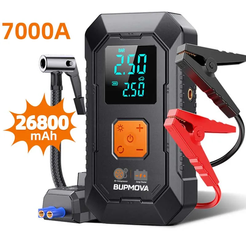 Car Jump Starter Air Pump 150PSI 26800mAh Peak Car Battery Booster Tire Air Compressor