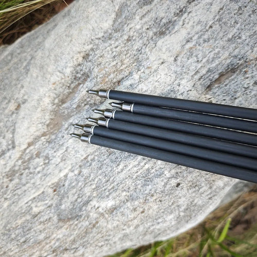 12X 33" Carbon Arrows ID 6.2mm OD 7.62mm Natural Feathers 5''.