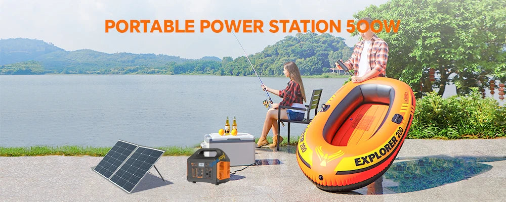 GaiaRay Portable Power Station 300W 500W 256Wh LiFePO4 Battery Outdoor.
