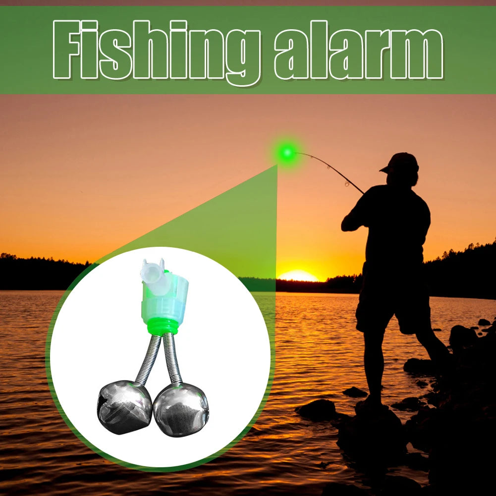 20-1PCS Fish Bite Alarm Twin Spiral Bells Fishing Indicator Bait Alarm.