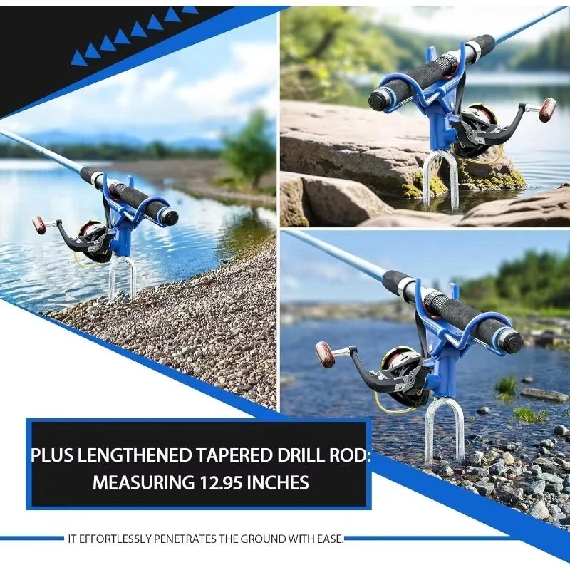 360° Adjustable Bank Fishing Rod Holder – Foldable Ground Spike Stand, Rust-Proof