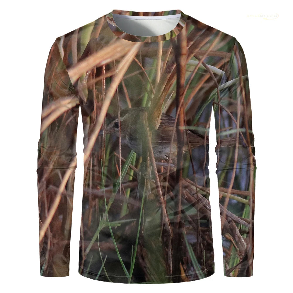 Men Camouflage Forest Hunting T-shirt Utdoor Quick Drying Breathable Hiking Long Sleeve.