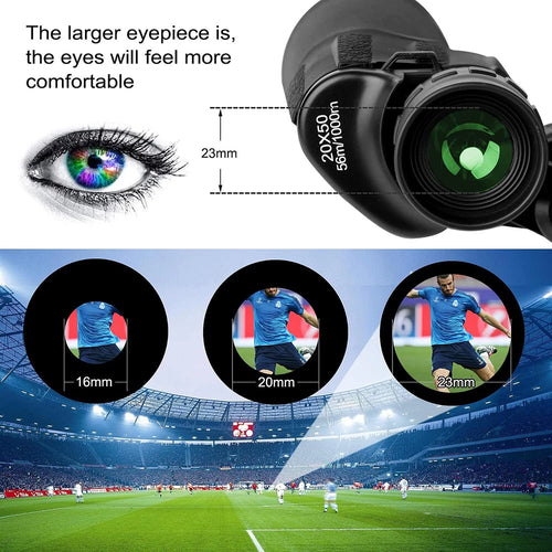 20x50 Binoculars for Adults with Smartphone Adapter & BAK4 Prism
