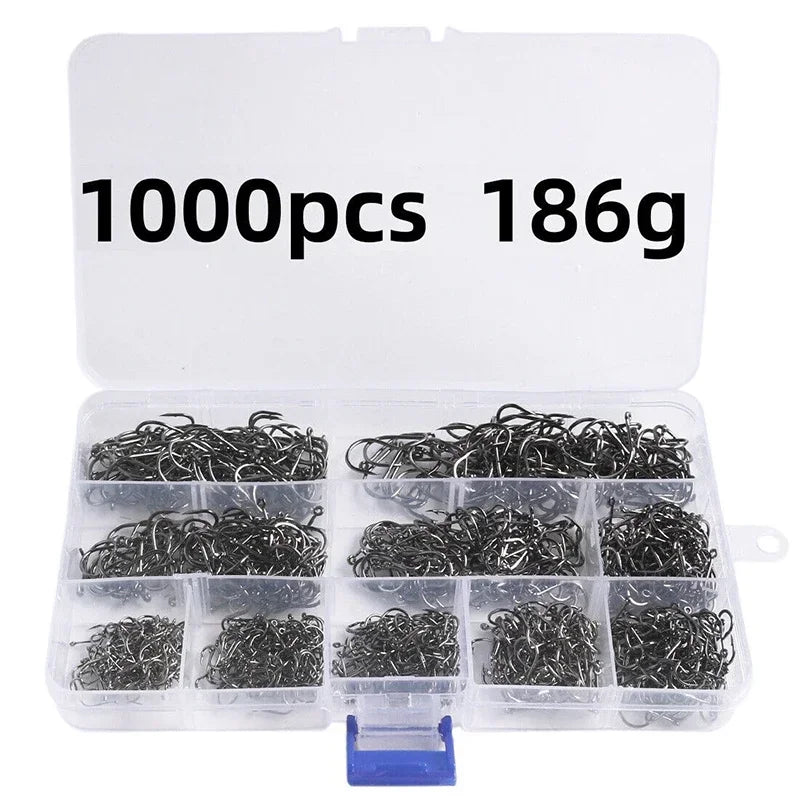Circle Fishhook 3#-12# Jig Barbed Bait Tackle 50-1600Pcs/Box