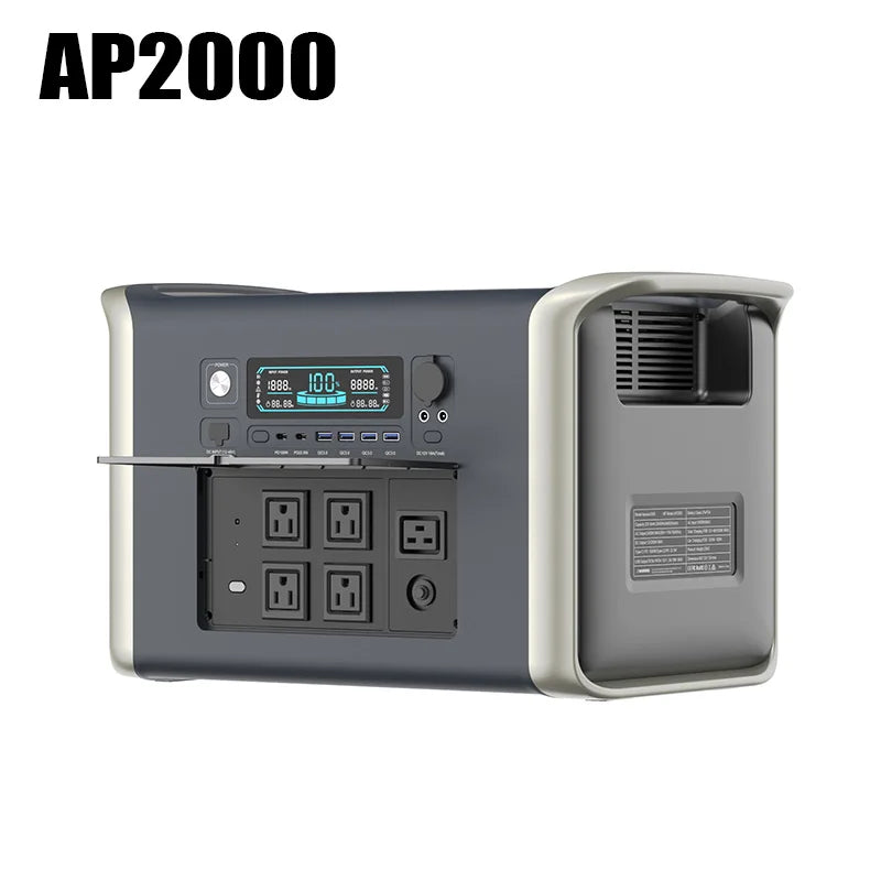 Camping Equipment Portable Power Station 2048WH Power Bank LiFePO4 Battery 2400W.