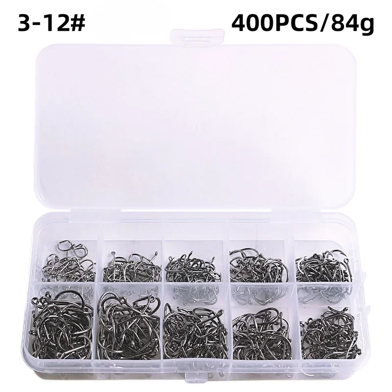 Circle Fishhook 3#-12# Jig Barbed Bait Tackle 50-1600Pcs/Box