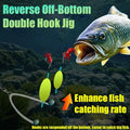 10PCS Buoyant Fishing Hooks Kit Double Hook Reverse Suspended Euro Rig with Golden Sleeve for Bass Trout Saltwater Fishing