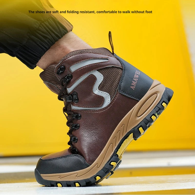 Widen Safety Boots Men Work Indestructible Shoes Climbing.