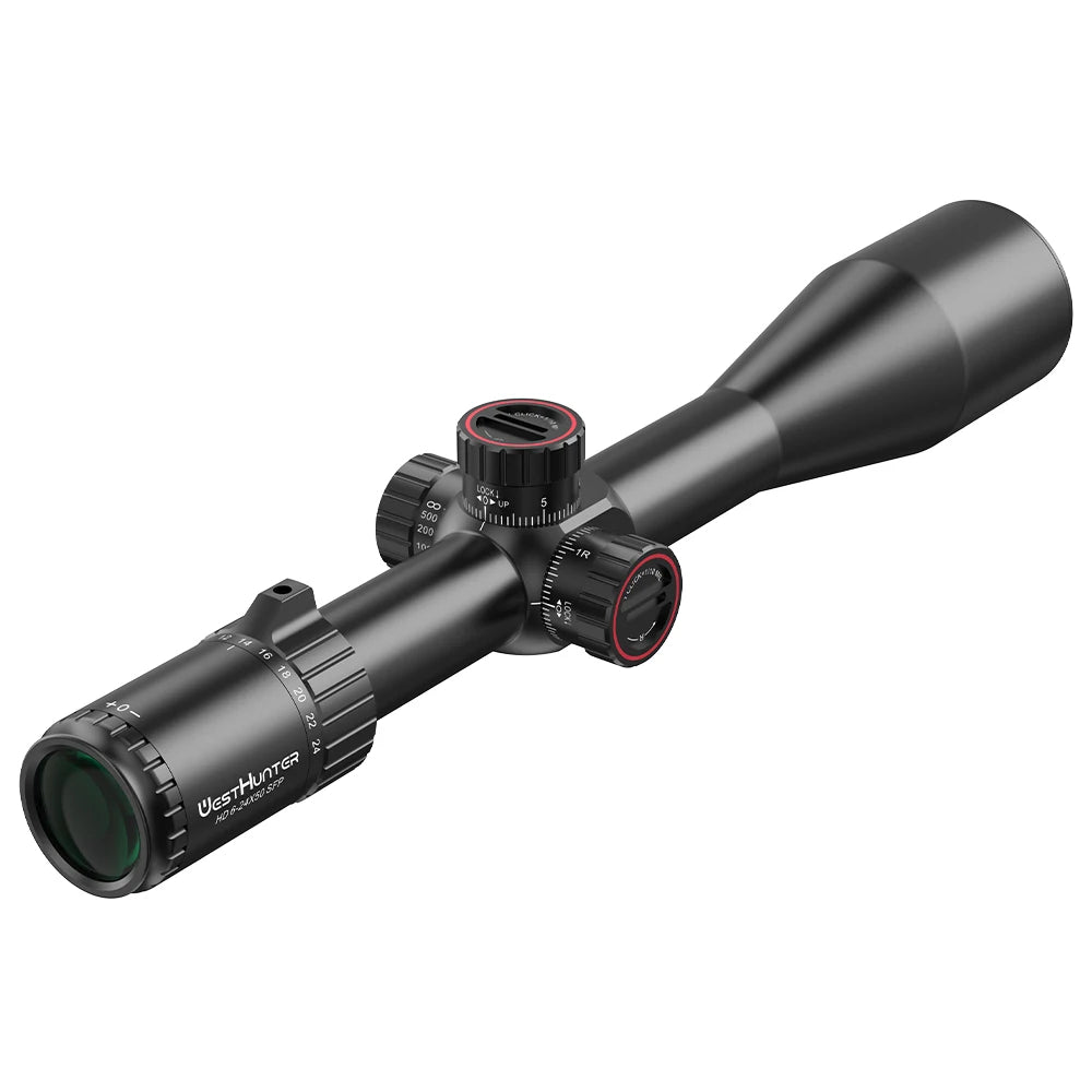 WestHunter HD 6-24X50 SFP Riflescopes Second Focal Plane Tactical Sights 30mm Tube HD Glass Etched Reticle Hunting Scope