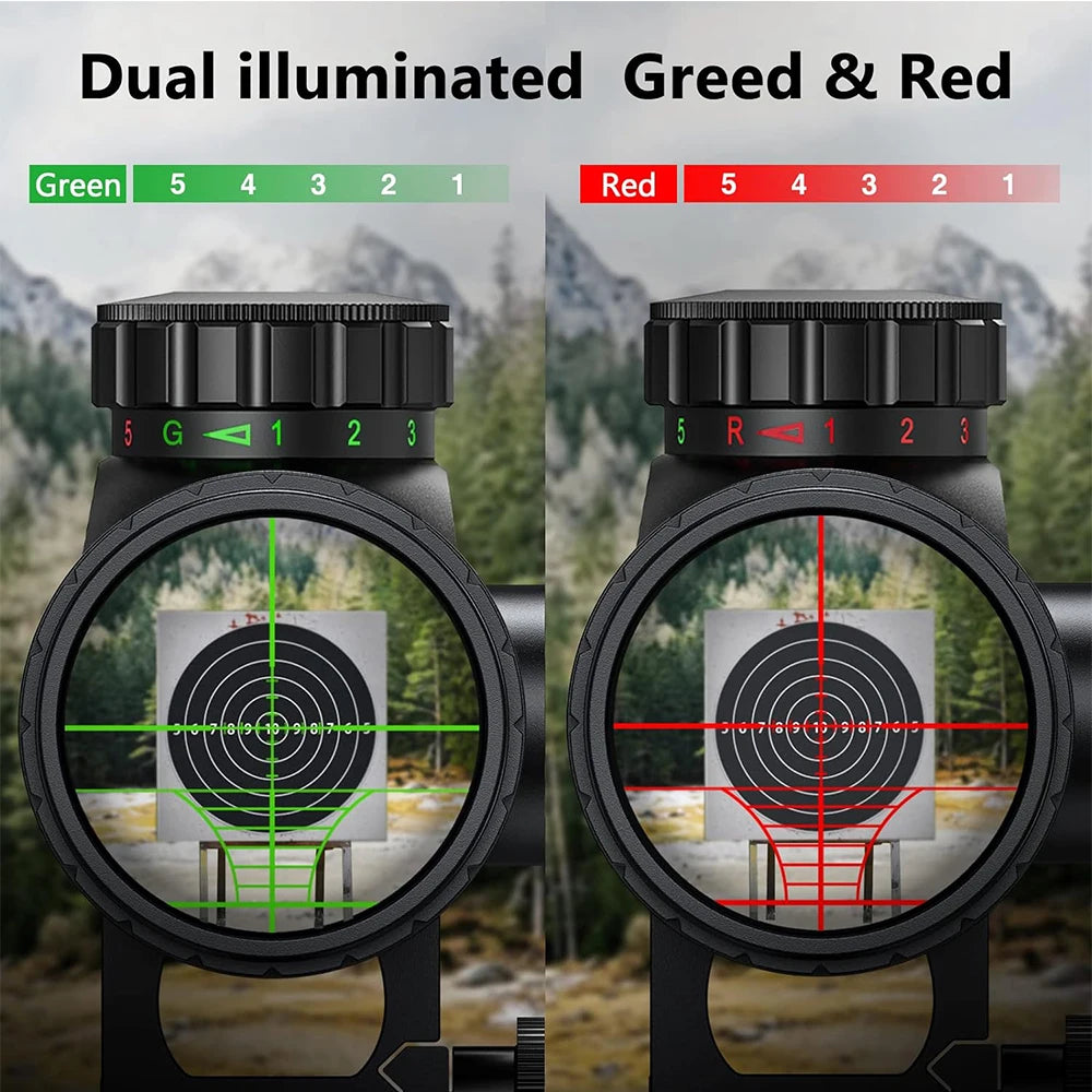 4-16X40 AOEG Rifle Scopes Red and Green Illuminated Hunting Scopes.