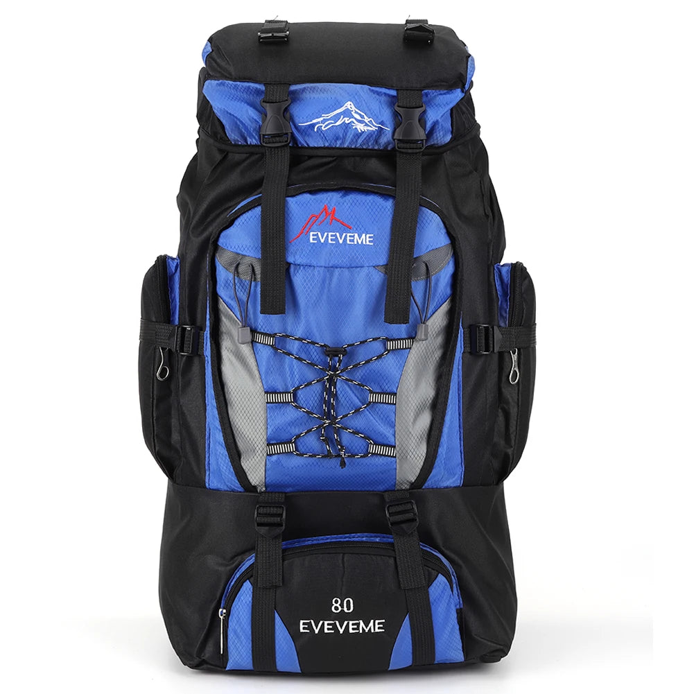 80L Mountaineering Backpack Large Capacity Travel Backpack Adjustable Strap.