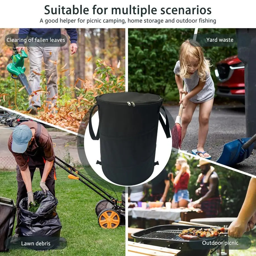 up Camping Trash can with lid,Collapsible 24 Gallons Trash and Garden.