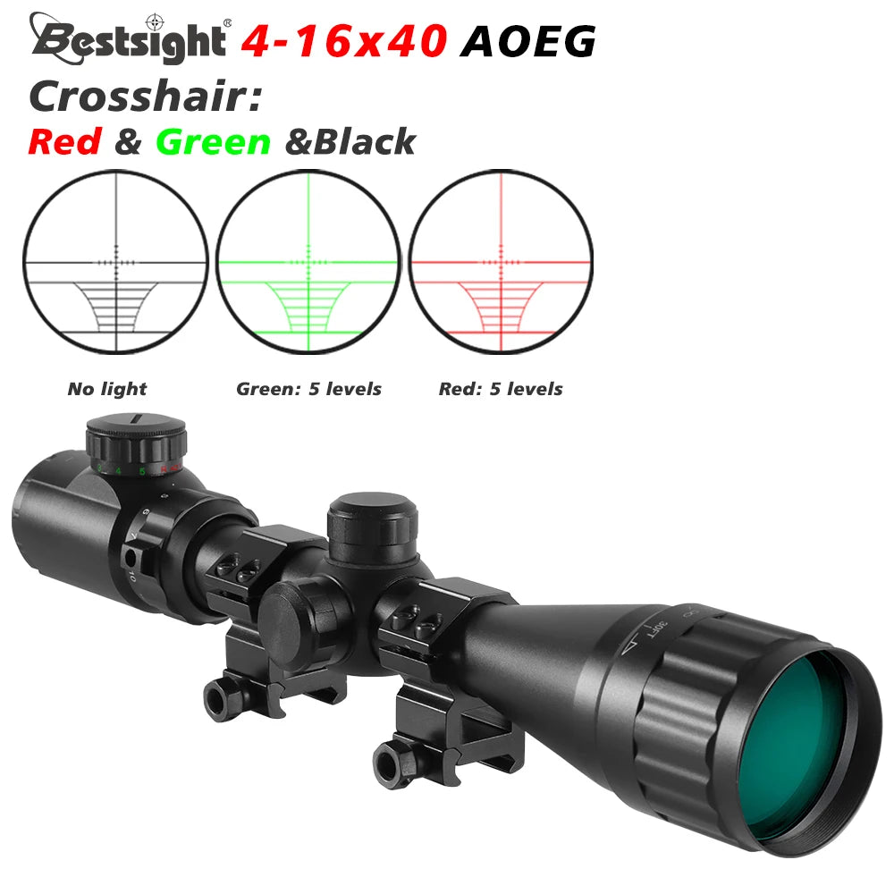4-16X40 AOE Optics Hunting Riflescope Red&Green Dot Illuminated.