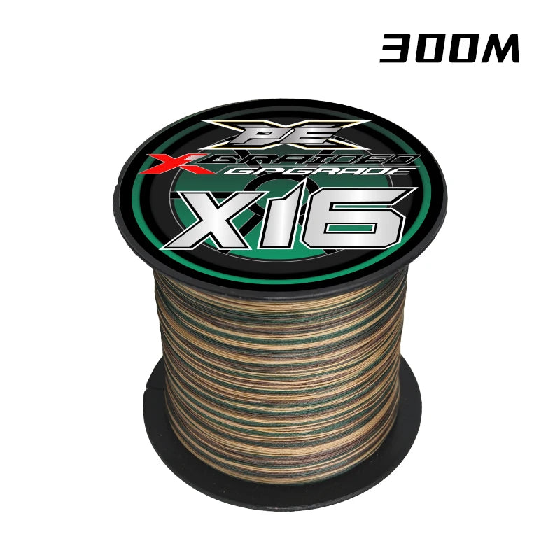 YGKX X16 Braided PE Fishing Line – 300/500M | Japan Multifilament Mainline for Catfish & Carp
