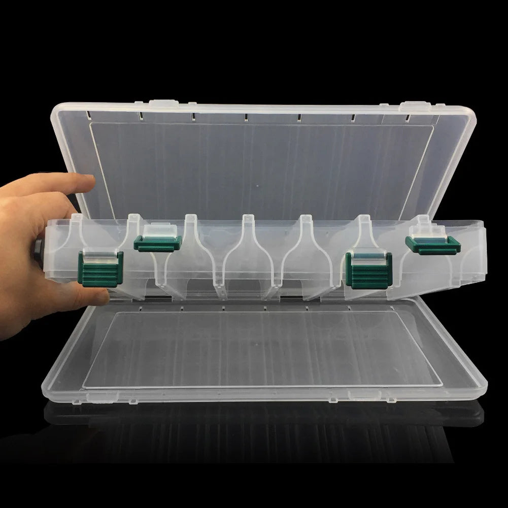 14 Grid Fishing Lure Box Large Capacity Double Sided Fishing Storage.