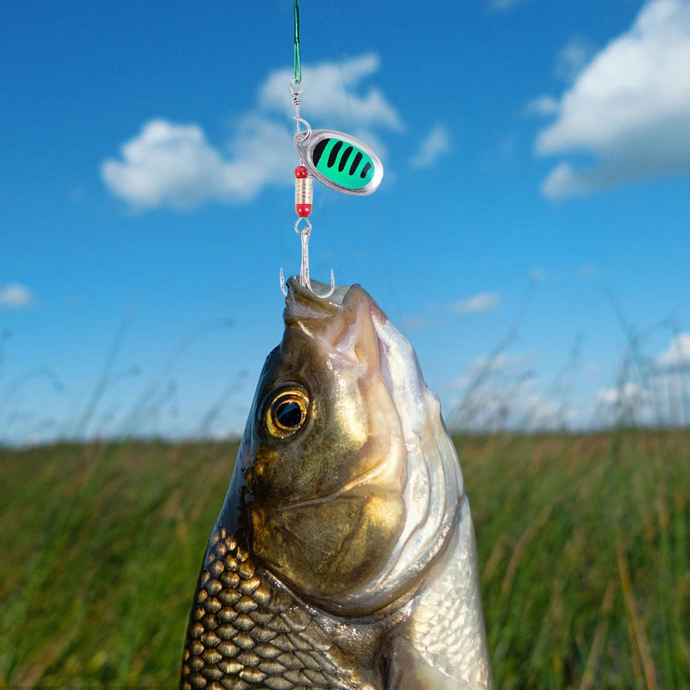 30pcs Metal Spoon Spinner Fishing Lure with Treble Hook Fishing Wobblers Freshwater and Saltwater