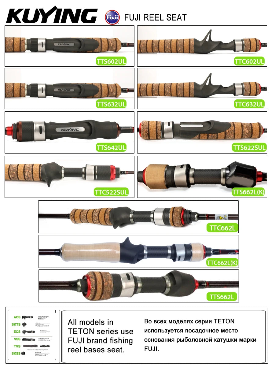 Fishing Rod Lure Cane Spinning Casting FUJI Carbon
