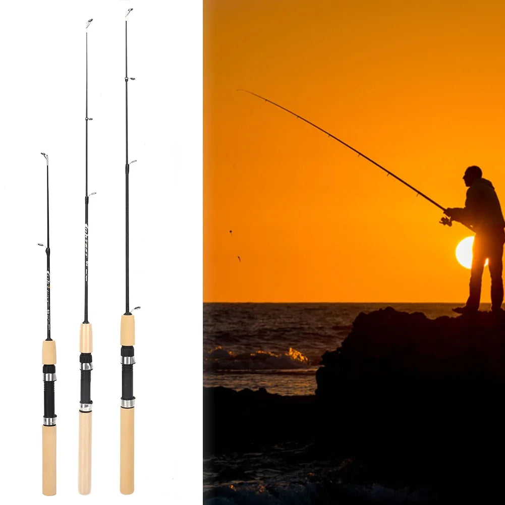 60/80/100cm Ice Fishing Pole Portable Carbon Fish Pole Light Weight River.