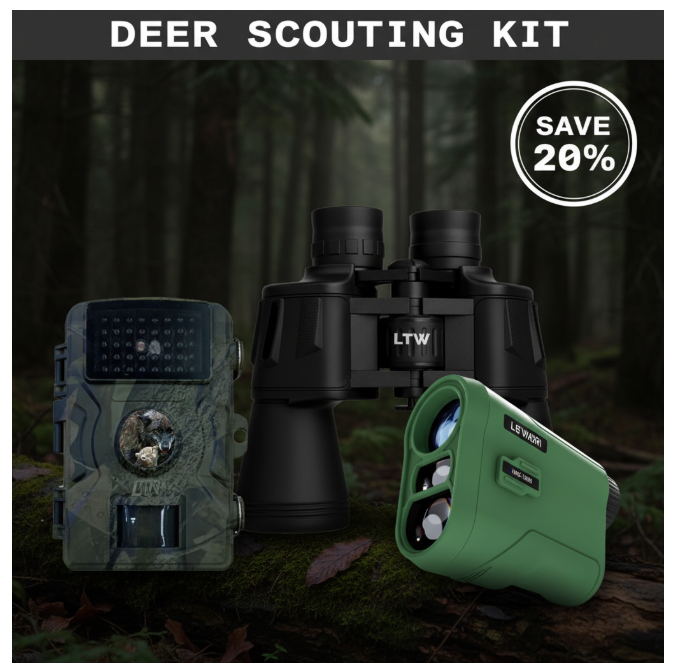 Deer Scouting Kit | Trail Camera + 20x50 Binoculars + 1000M Rangefinder Bundle