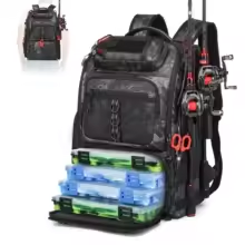 40L Waterproof Fishing Backpack with 4 Bait Box